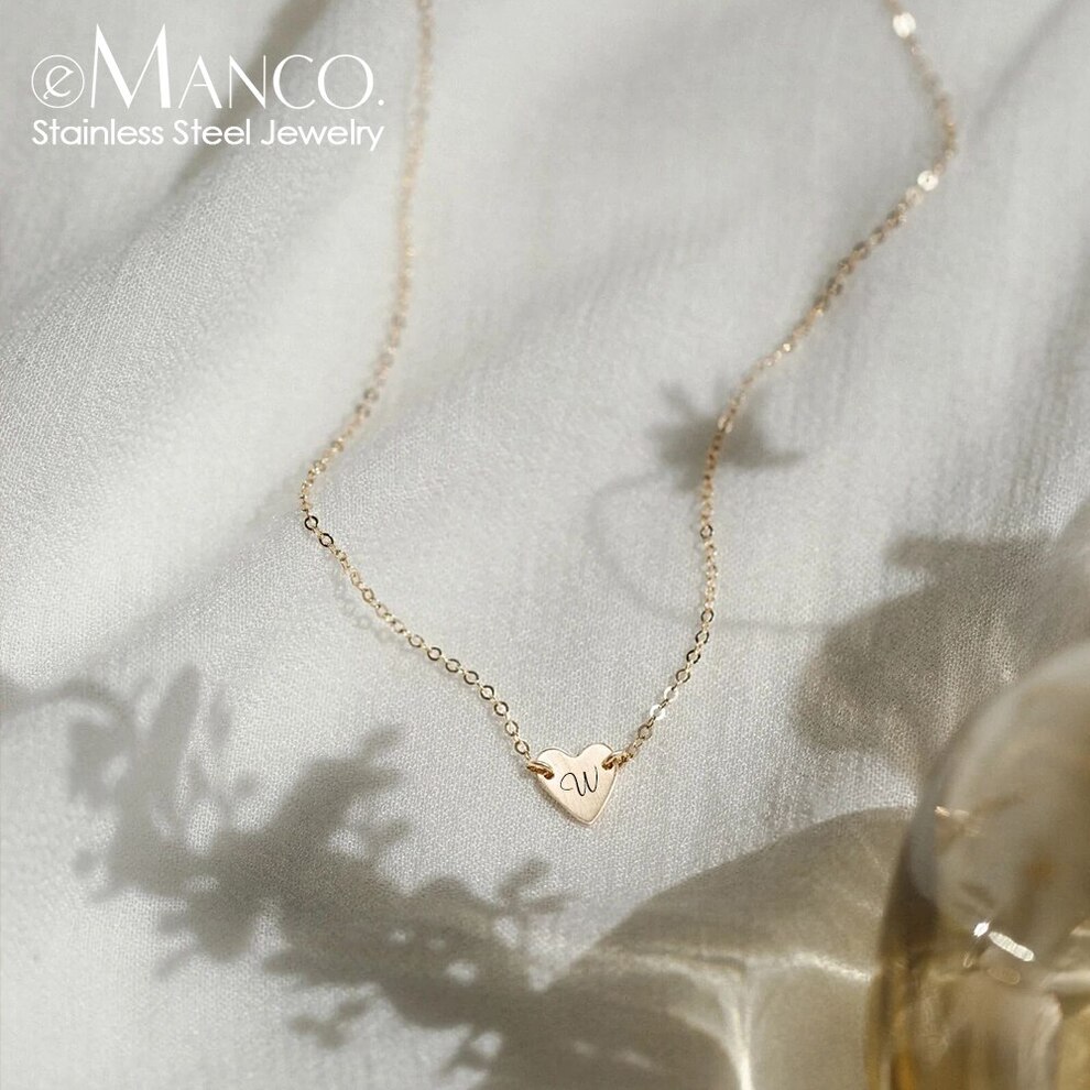 【送料無料】 チョーカー ペンダント ネックレス ステンレス ハート レディース 女性 レター 刻印 スチール トレンド ギフト ジュエリー