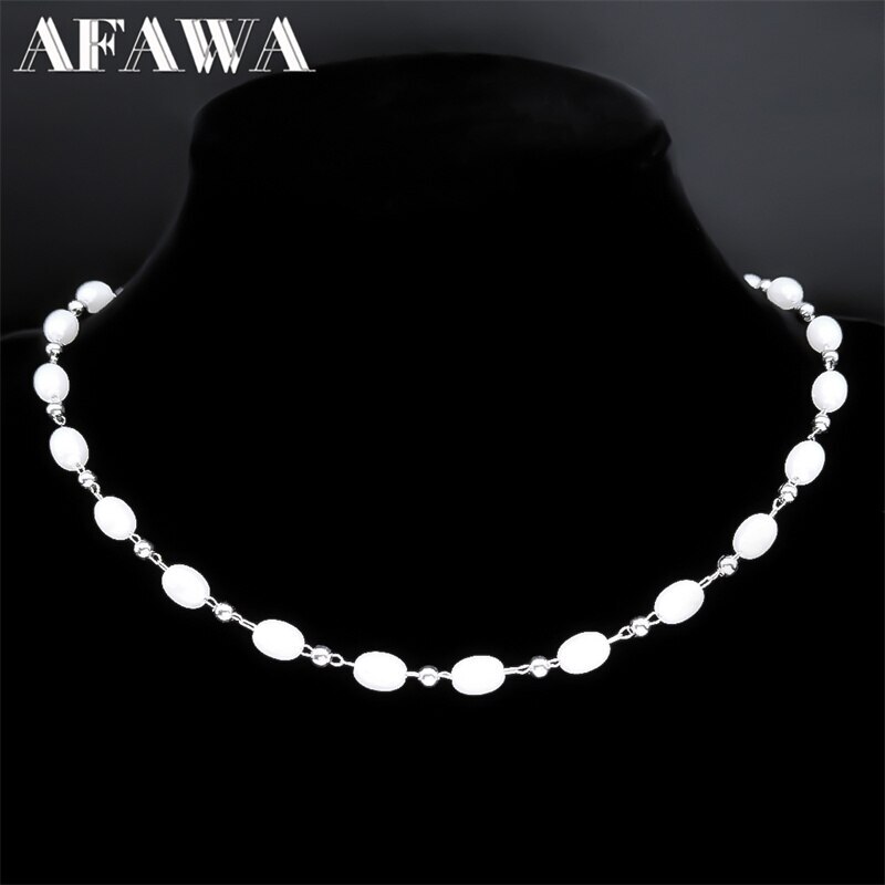 【送料無料】 チョーカー ネックレス ステンレス チェーン シンプル ビーズ パール 真珠 レディース 女性 イミテーション スチール エレガント ファッション...