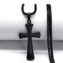 【クーポン利用で3460円】 ネックレス 黒 ブラック ステンレス クロス 十字架 メンズ 男性 レディース 女性 ゴシック スチール カラー パンク パスタ ギフト ジュエリー グランジ Y2K アクセサリー(4)