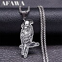 【クーポン利用で3660円】 ネックレス 動物 アニマル ステンレス シルバー ハート 鳥 メンズ 男性 レディース 女性 ヒップ ホップ 機械 マシン ギア ...