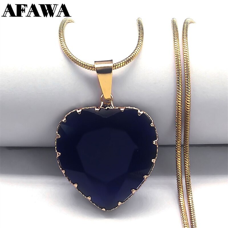 【クーポン利用で3400円】 チョーカー ペンダント ネックレス ステンレス 青 ブルー チェーン カラス ハート レディース 女性 ガラス ガール スチール 鎖骨 夏 サマー 襟 ジュエリー