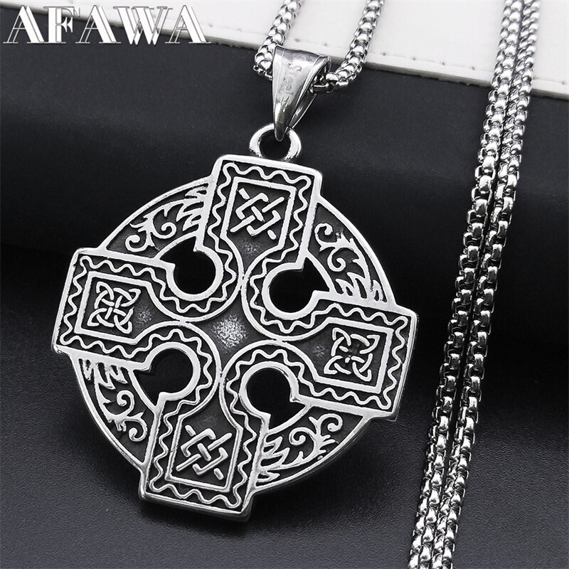 Necklaces, Pendants - 【送料無料】 ネックレス ハイキング ステンレス クロス 十字架 リボン ノット レディース 女性 メンズ 男性 バイキング ケルト 結び目 スチール お守り 魔女 ウィッチ ジュエリー ヌード