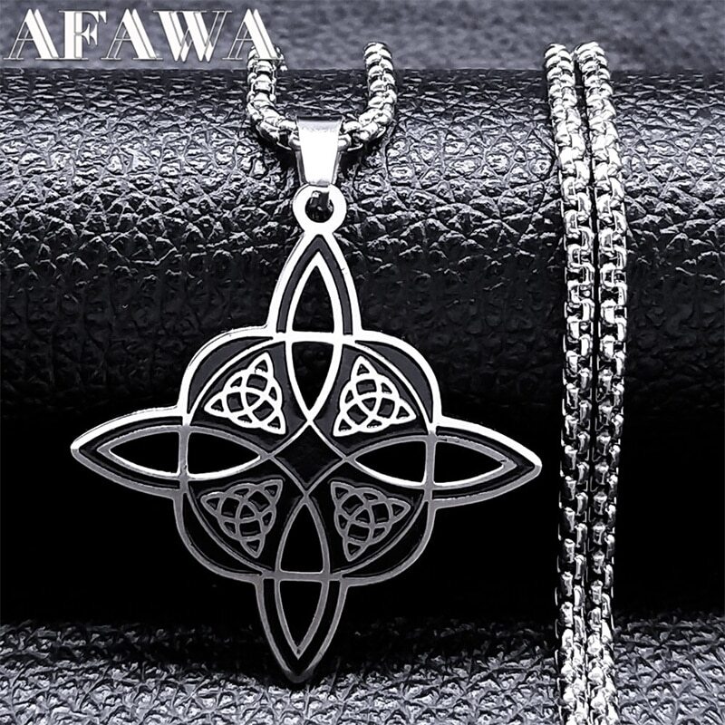 【送料無料】 ペンダント ネックレス アイルランド ステンレス リボン ノット レディース 女性 魔女 ウ..