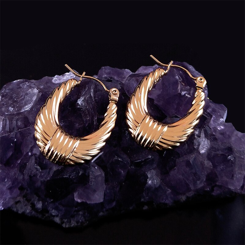 海外からの発送となりお届けに2週間程度を頂いております。予めご了承くださいませ。商品名ファッション 幾何学 フープ ピアス レディース ビンテージ ゴールド カラー ステンレス スチール ステートメント ジュエリー 指輪スペックサイズ(長さ...