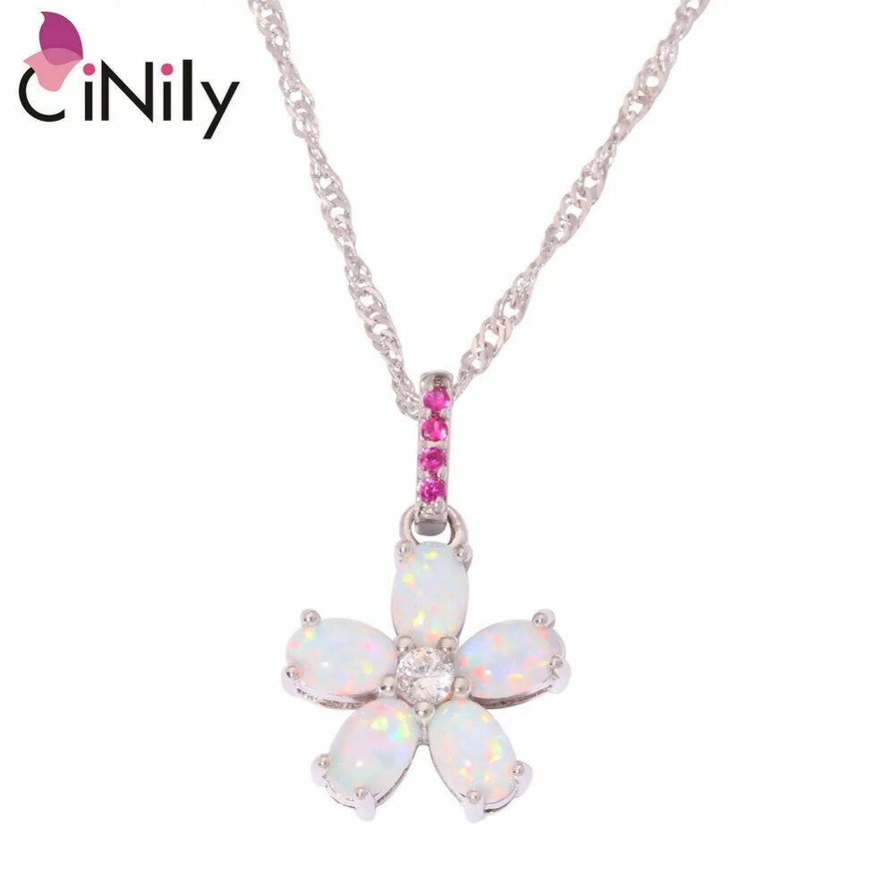 【送料無料】 チャーム ペンダント ネックレス 白 ホワイト ジルコニア シルバー オバール ピンク ピック レディース ファイヤー ファイア 火 オパール キ...