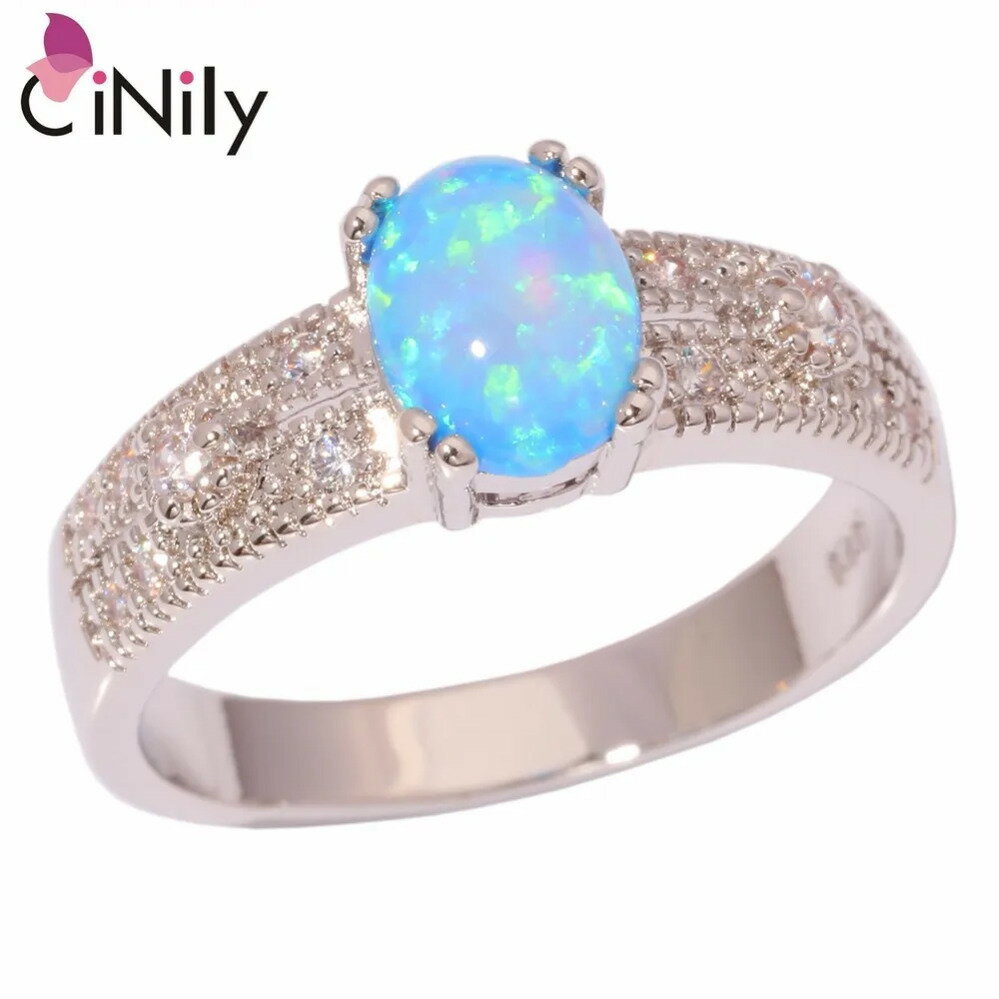 【クーポン利用で4530円】 指輪 リング 白 ホワイト ジルコニア 青 ブルー シルバー オバール ピック レディース ファイヤー ファイア 火 オパール キュービック プレート ホット ジュエリー サイズ 6 7 8 9(4)