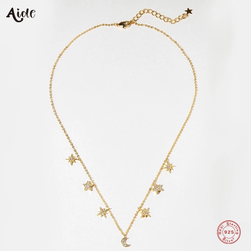 【送料無料】 チョーカー ペンダント ネックレス ジルコニア ビンテージ シルバー チェーン リング 月 星 レディース 女性 925 スターリング ジルコン ...