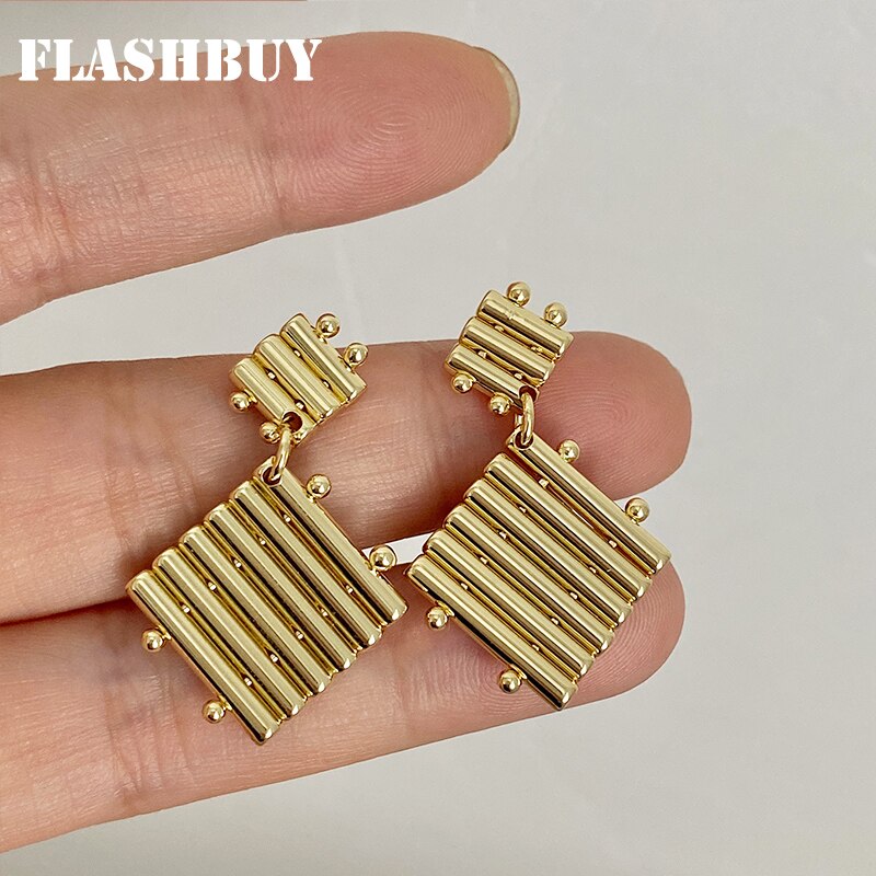 【クーポン利用で4440円】 ピアス ゴールド スクエア レディース 女性 トレンド カラー 新しい デザイン 四角 ジオメトリ パーティ ジュエリー ギフト(4)