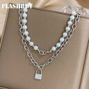 【送料無料】 チョーカー ペンダント ネックレス シルバー チェーン パール 真珠 レディース 女性 パンク カラー 厚い ロック 分厚い ファッション ジュエ...