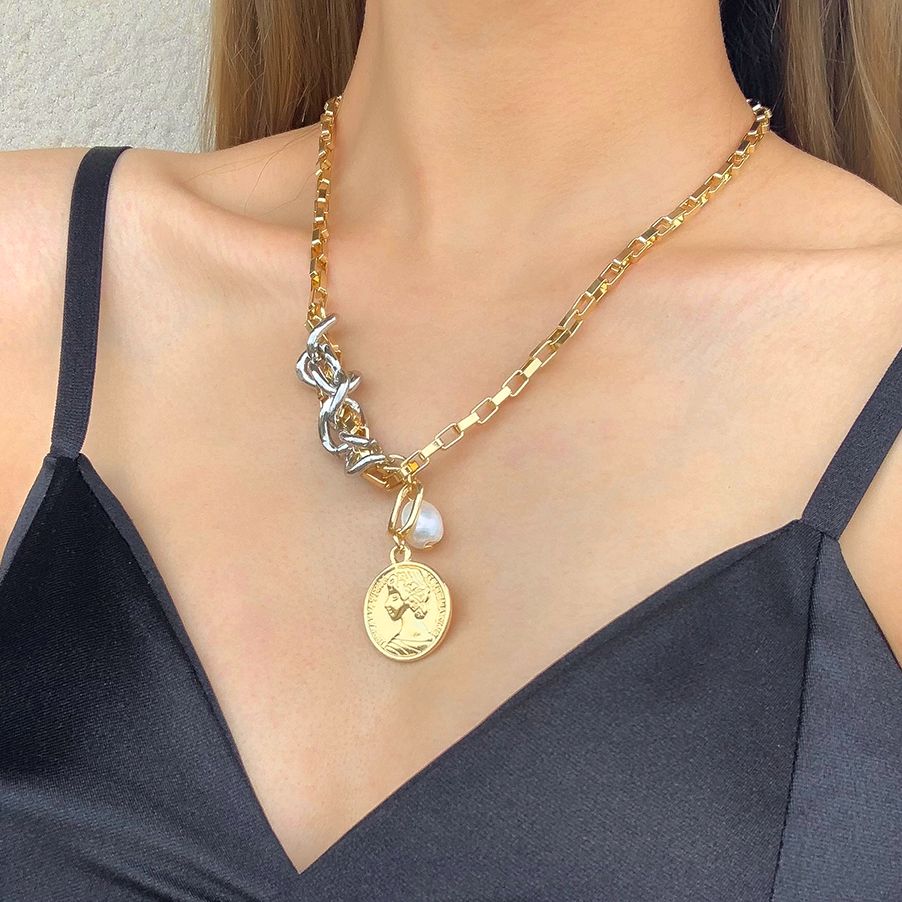 【クーポン利用で4670円】 ペンダント ネックレス ゴールド シルバー チェーン ボート コイン レディー..