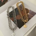 【クーポン利用で4530円】 チョーカー ネックレス ビンテージ ゴールド チェーン ボート メタル 金属 コイン レディース 女性 ポートレイト トレンド カ...