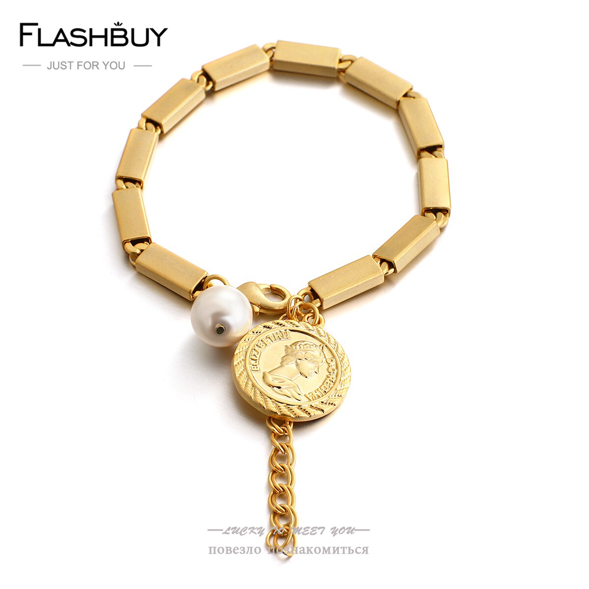 【クーポン利用で4840円】 ブレスレット ゴールド コッパー チェーン カッパー ボート メタル パール ..