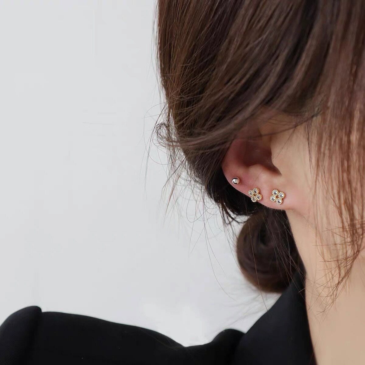 【クーポン利用で4920円】 ピアス ダイヤモンド ジルコニア シンプル リング レディース 女性 ファッション ファイン ジュエリー S925 スター 星リング マイクロエンロスト ジルコン スモール スタッド 結婚式 ウェディング