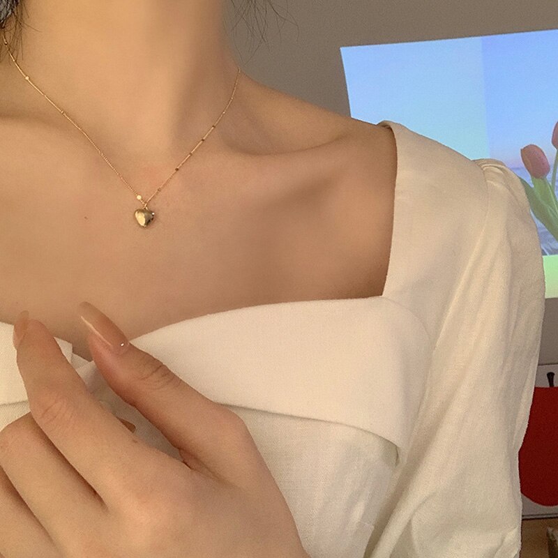 FineJewelrysの【送料無料】 チョーカー ペンダント ネックレス チェーン ハート LOVE レディース 女性 新しい トレンド Love 鎖骨 絶妙 アクセサリー ファイン ジュエリー｜アングル3