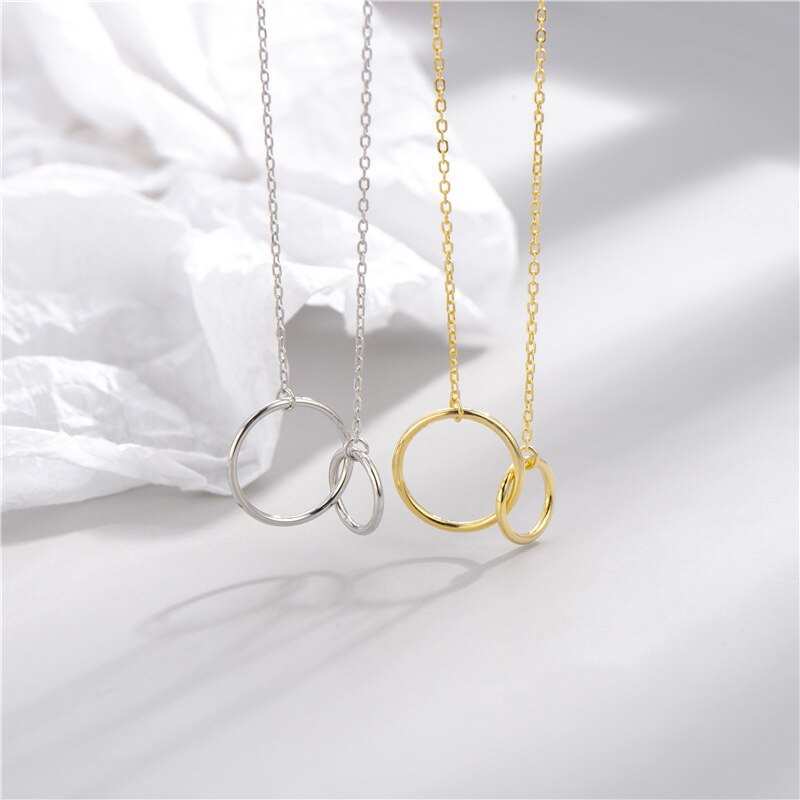 Aquamarine - 【クーポン利用で6770円】 ペンダント ネックレス シルバー チェーン リング レディース 女性 S925 スター 星リング インターロック 気質 パーソナリティ レディ 鎖骨 結婚式 ウェディング ジュエリー