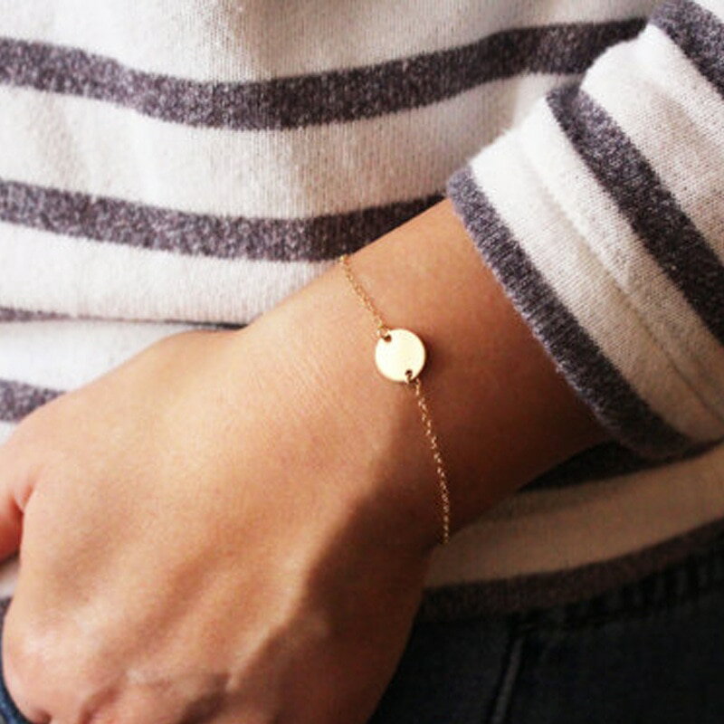 【クーポン利用で3400円】 ブレスレット ステンレス イタリア ゴールド レディース スチール チャーム プレミアム パーソナライズ リストバンド 14K 足首 アンクル ジュエリー ギフト