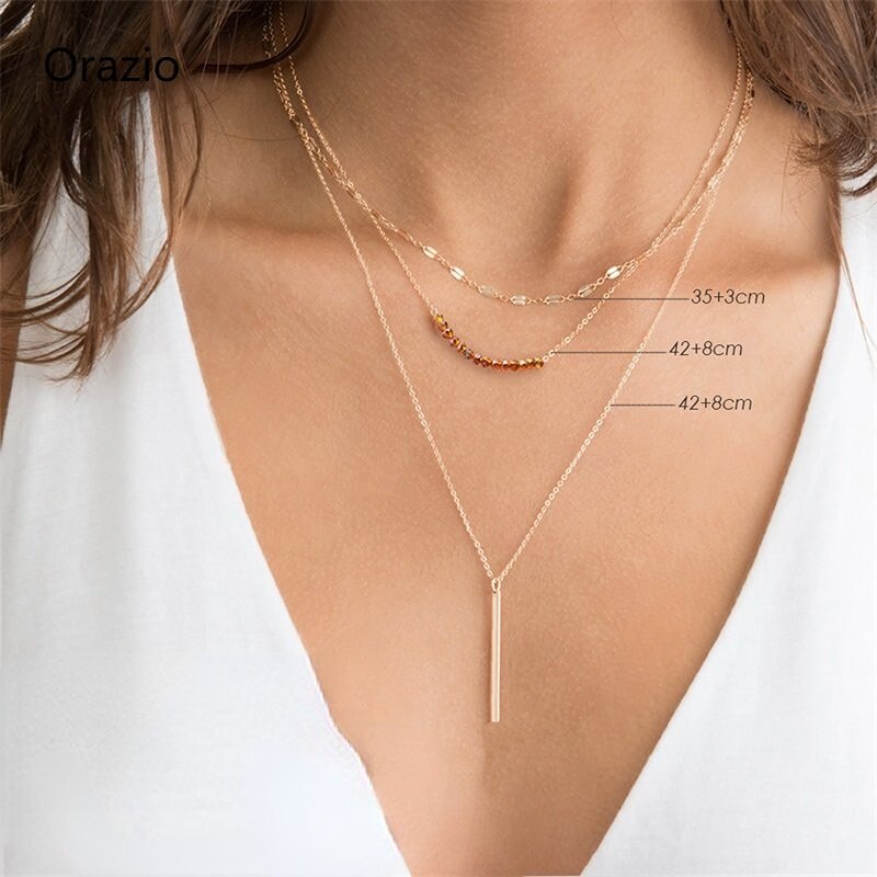 【送料無料】 チョーカー ペンダント ネックレス ステンレス チェーン レディース 女性 3個 マルチ レイヤー スチール ステートメント ネック ジュエリー ...