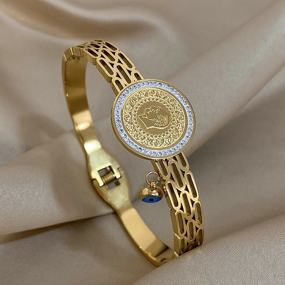 【クーポン利用で4410円】 バングル ブレスレット ステンレス ゴールド ボート コイン レディース 分厚..