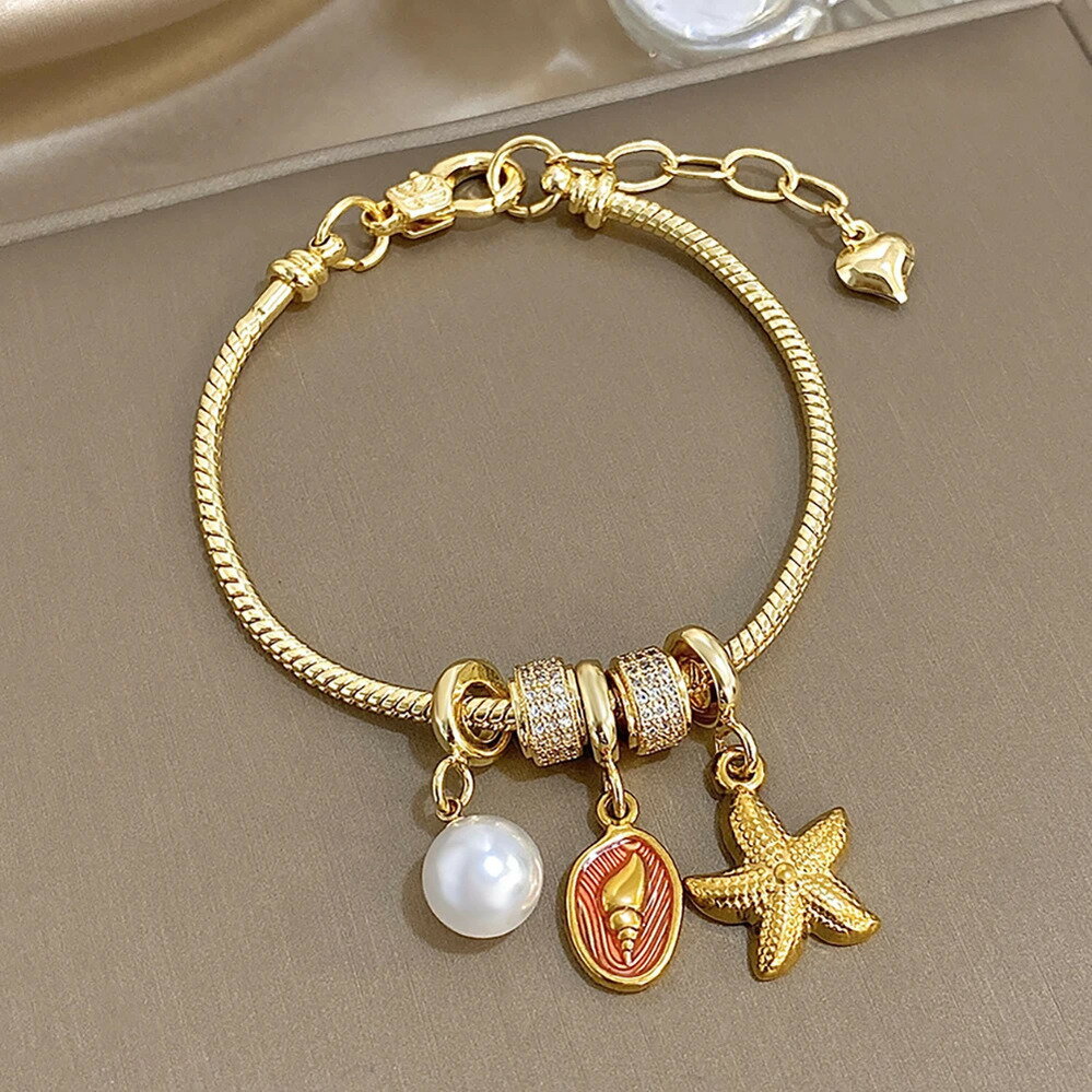 【クーポン利用で4570円】 ペンダント ブレスレット 動物 アニマル ステンレス ゴールド ピンク ヒトデ..