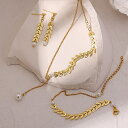 【クーポン利用で4000円】 ペンダント ネックレス ステンレス ゴールド シンプル パール 真珠 あずき 小豆 レディース 女性 ミニマリスト 耳 イヤー 小麦 ウィート カラー スチール 幾何学 ジュエリー(4)