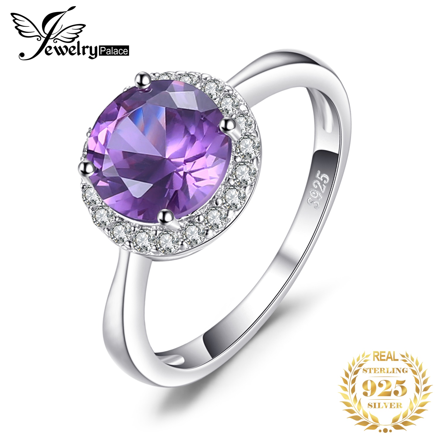 【クーポン利用で9380円】 指輪 リング シルバー ラウンド ストーン レディース 女性 2.8CT アレキサンドライト サファイア 925 スター 星リング ハロー ファッション ジェムストーン 婚約 ギフト