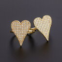 【クーポン利用で4180円】 指輪 リング ゴールド コッパー カッパー ハート 揺れる LOVE レディース 女性 6 スタイル Love ダングル カラー ジルコン アジャスタブル 結婚式 ウェディング パーティ ジュエリー(4)