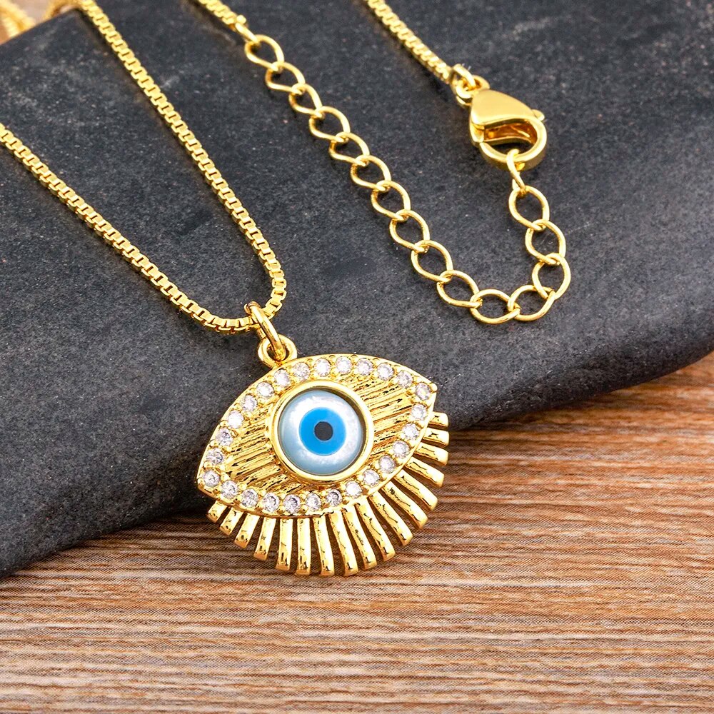 【送料無料】 チョーカー ペンダント ネックレス ゴールド トルコ レディース 女性 ラッキー 鍵 悪 エビル 目 アイズ プレート ファッション トレンド パ...