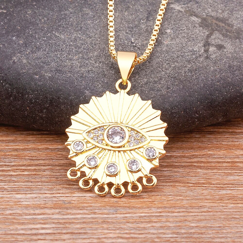 【送料無料】 ペンダント ネックレス ラインストーン チェーン レディース 女性 悪 エビル 目 アイズ シャイニー ラッキー 鍵 幾何学 鎖骨 かわいい ガール ファッション ジュエリー