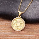 【クーポン利用で3950円】 ペンダント ネックレス アメリカ ゴールド レディース 女性 クリエイティブ パターン デザイン ヨーロッパ プレート ジルコン ...