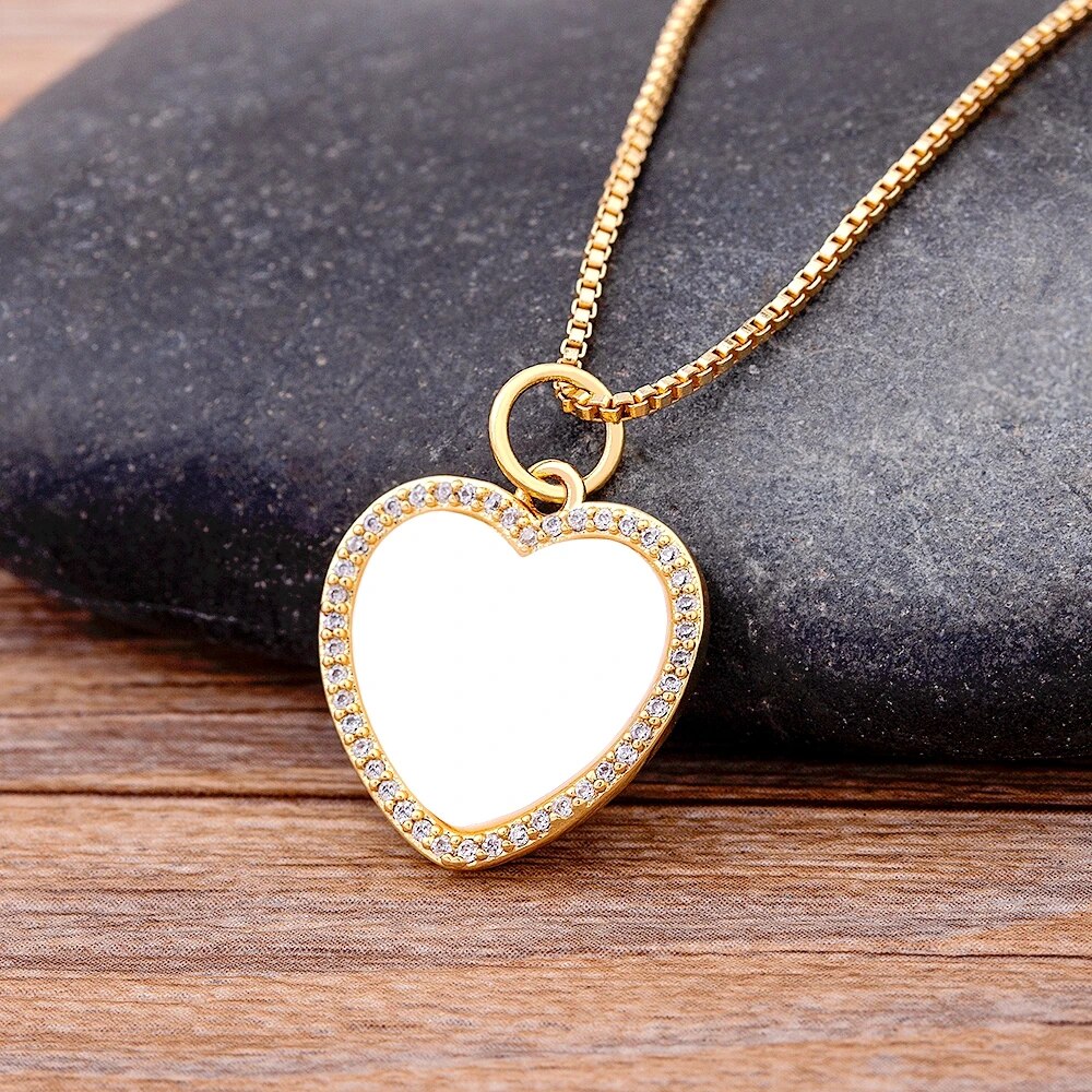 【送料無料】 ペンダント ネックレス ビンテージ ゴールド チェーン ハート レディース 女性 カラー ファッション シャイニング キラキラ AAA ジルコン ...