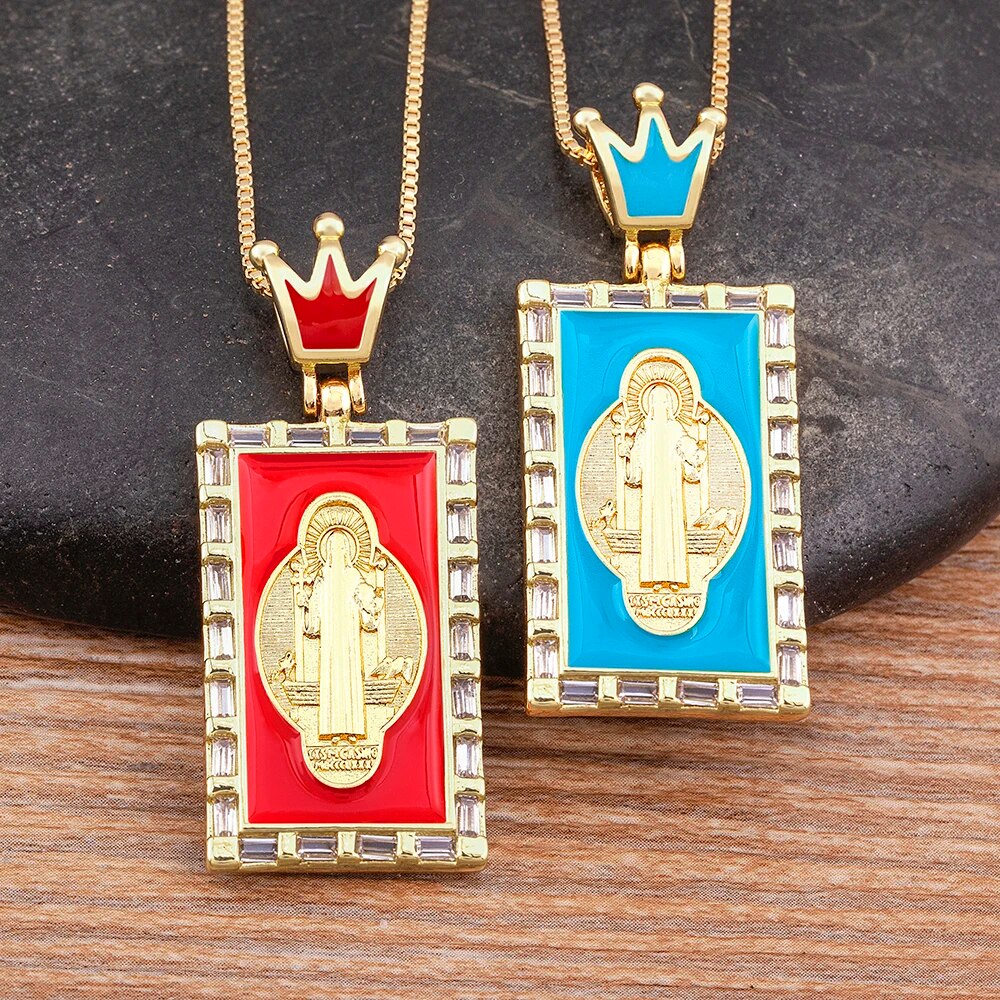 【送料無料】 ペンダント ネックレス クリスタル クラウン 王冠 ピンク レディース 女性 メンズ 男性 ハイ 品質 エナメル 4 カラー 象眼細工 バージン ...