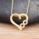 【クーポン利用で4230円】 ペンダント ネックレス ゴールド ハート LOVE レディース 女性 クリエイティブ デザイン カラー 眩しい ジルコン Love...