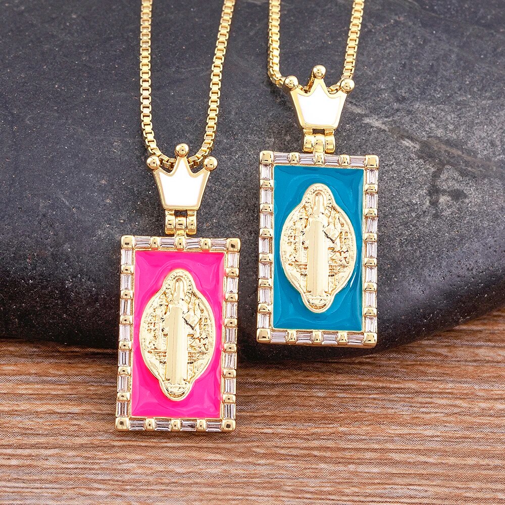 【送料無料】 ペンダント ネックレス クリスタル クラウン 王冠 ピンク レディース 女性 メンズ 男性 ハイ 品質 エナメル ラッキー 鍵 象眼細工 バージン...