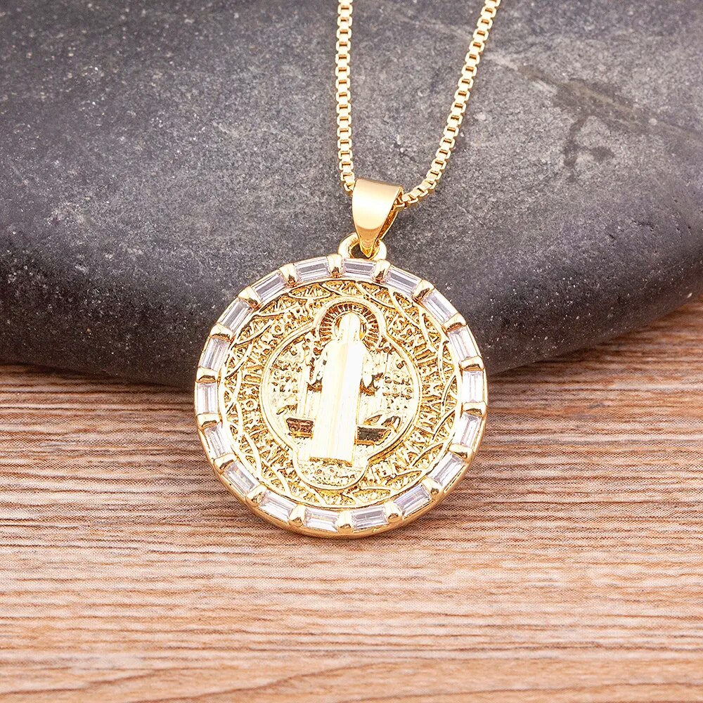 【送料無料】 ペンダント ゴールド ピック レディース 女性 メンズ 男性 ホット バージン メアリー カラー 私たち レディ キュービック ジルコン 宗教的 ...