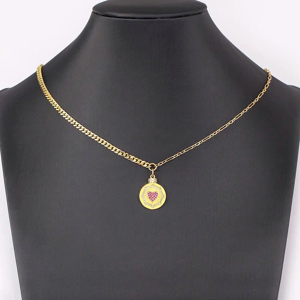 【送料無料】 ペンダント 指輪 リング ネックレス ゴールド チェーン ハート レディース 女性 8 スタイル ファッション カジュアル プレート 形 シェープ...