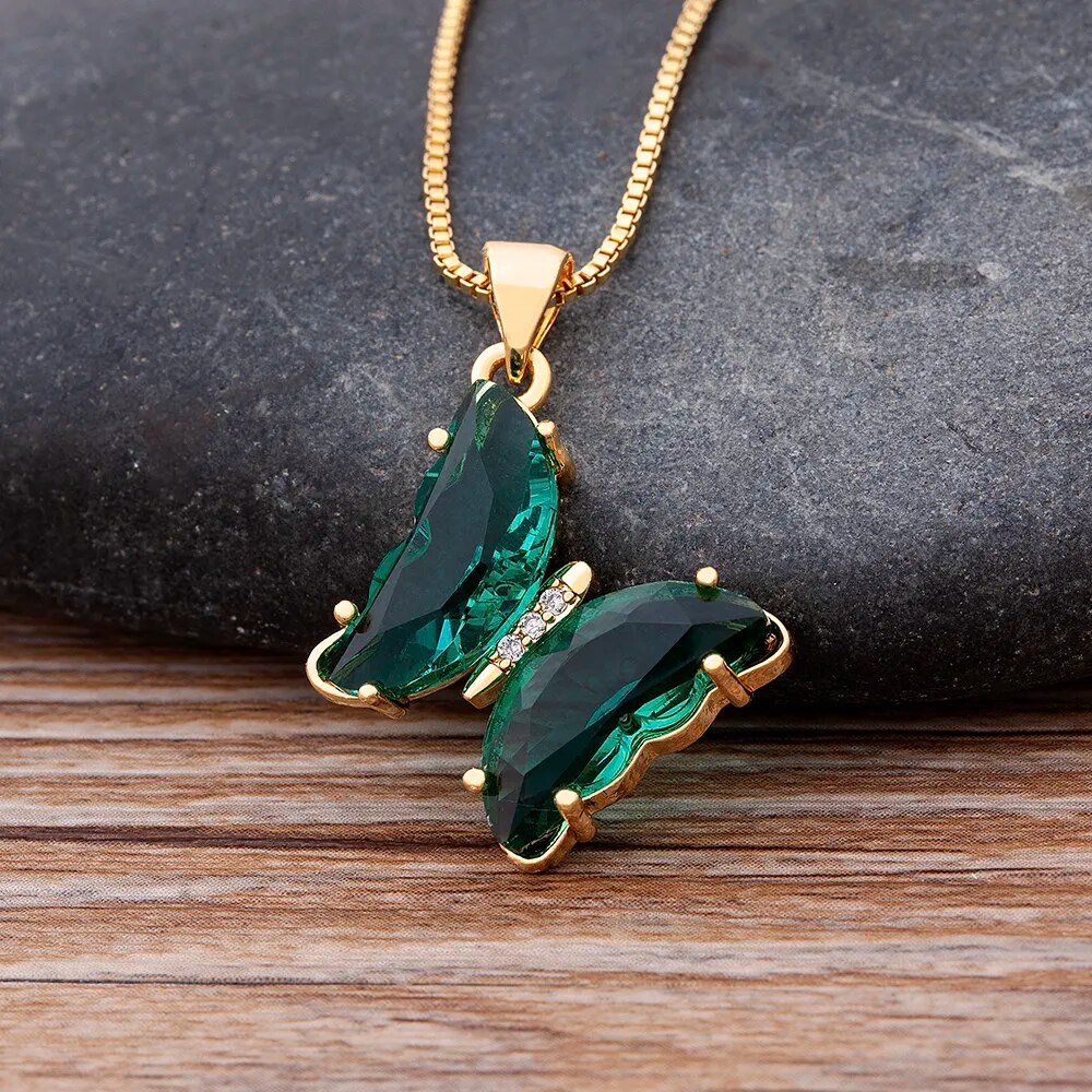 【送料無料】 ネックレス 蝶 バタフライ クリスタル インセクト スイーツ お菓子 昆虫 レディース 女性 ファッション デザイン ゴージャス スイート 12 ...