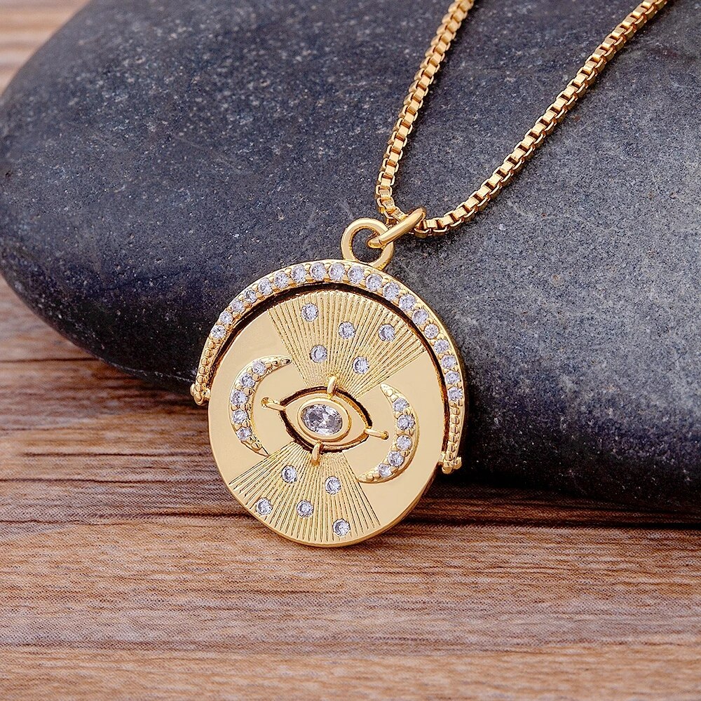 【送料無料】 ペンダント ネックレス チェーン レディース 女性 ファッション デザイン ラッキー 鍵 悪 エビル 目 アイズ ジルコン 結婚式 ウェディング ...