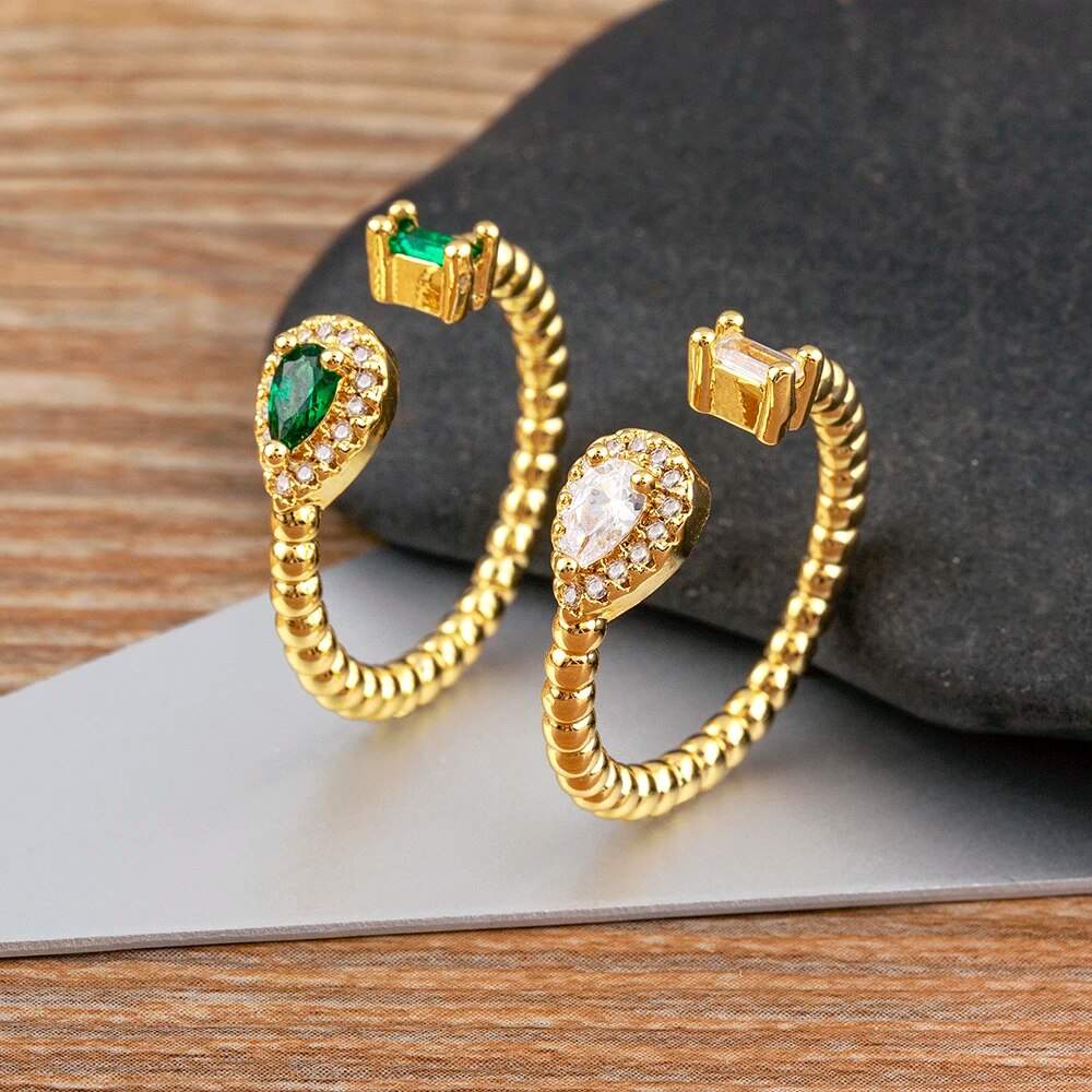 【送料無料】 指輪 リング ゴールド レディース 女性 ファッション ジルコン 婚約 結婚式 ウェディング プレート 4 カラー 指 フィンガー ジュエリー 誕生日 ギフト アクセサリー