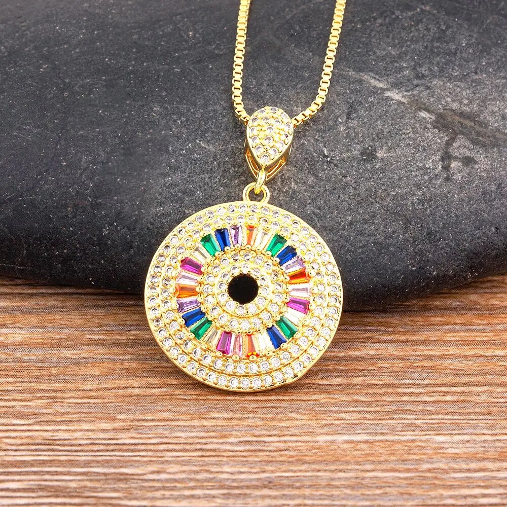【送料無料】 チョーカー ペンダント ネックレス クリスタル サークル ラウンド レディース 女性 トレンド エレガント カラフル ジルコン 形 シェープ 幾何学 デザイン コリアー ジュエリー