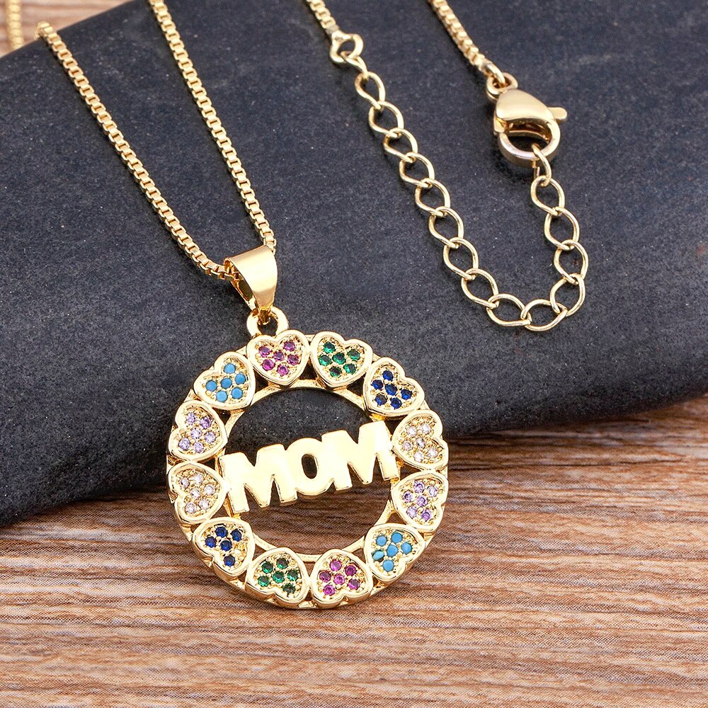 【送料無料】 ペンダント ネックレス レインボー クリスタル チェーン ハート ロング ネーム 名前 レディース 女性 エレガント ファッション 虹 マザー ジ...