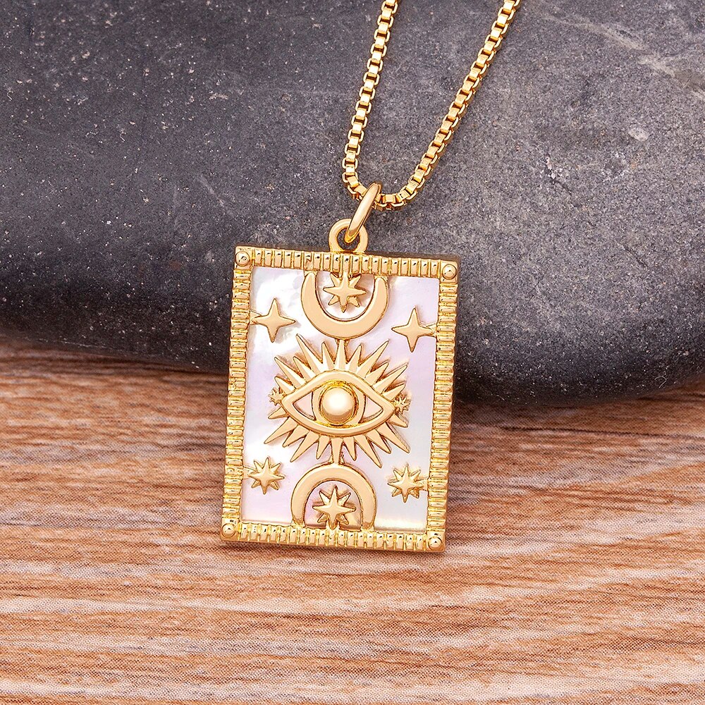 【送料無料】 ペンダント ネックレス ゴールド コッパー カッパー 銅 トルコ 月 星 レディース 女性 ラッキー 鍵 悪 エビル 目 アイズ スター ムーン ...