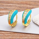 【クーポン利用で4560円】 ペンダント ピアス クリスタル ラウンド ドロップ レディース 女性 ホット ファッション 6 キャンディー カラー エナメル オ...