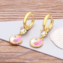 【送料無料】 ペンダント ピアス ドロップ ピンク タイ レディース 女性 ドリッピング オイル エナメル 陰 陽 八卦 チャーム フェード ジルコン アクセサ...