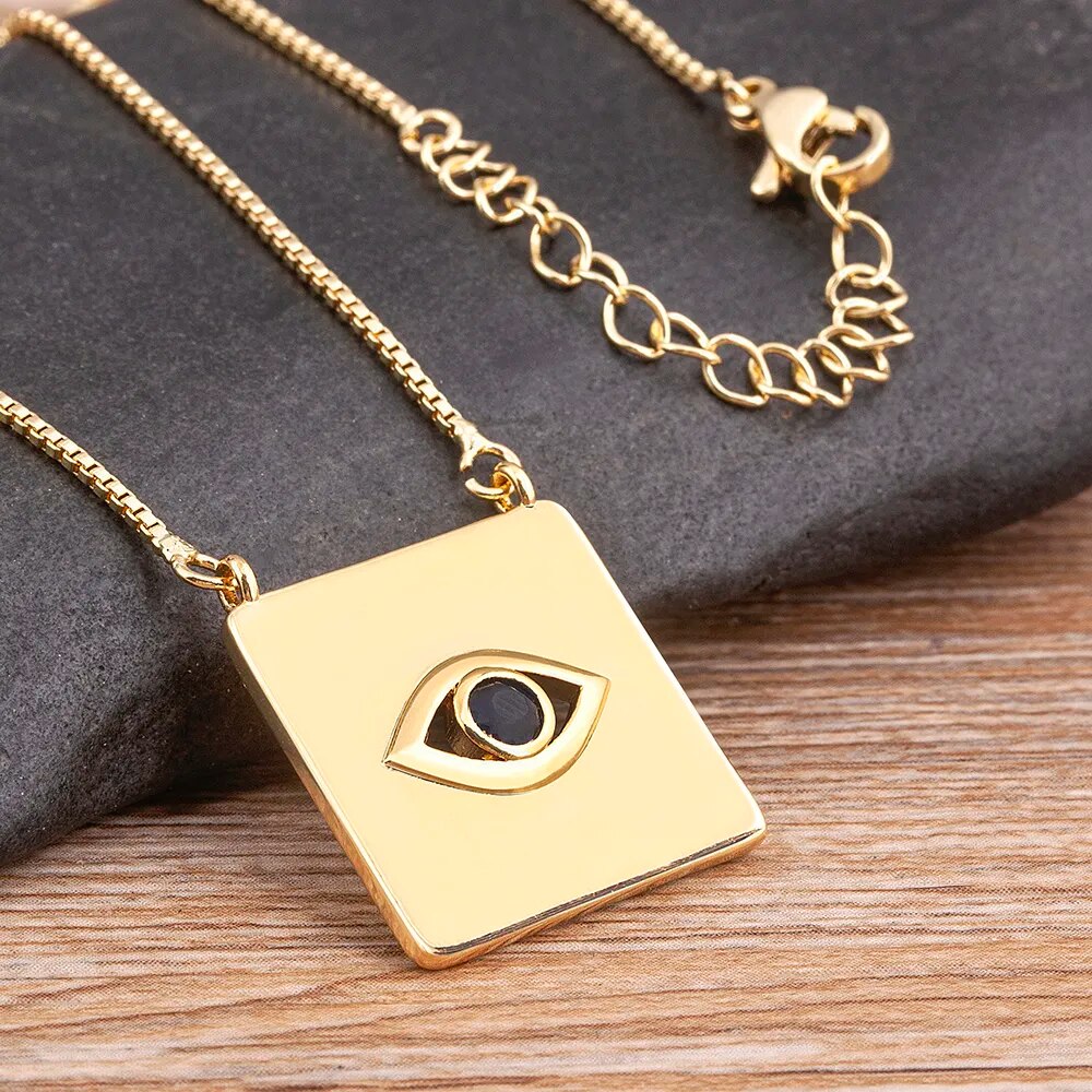 【送料無料】 チョーカー ネックレス コッパー スクエア カッパー 銅 レトロ レディース 女性 トップ 品質 幾何学 四角 ジルコン ボヘミアン 悪 エビル ...