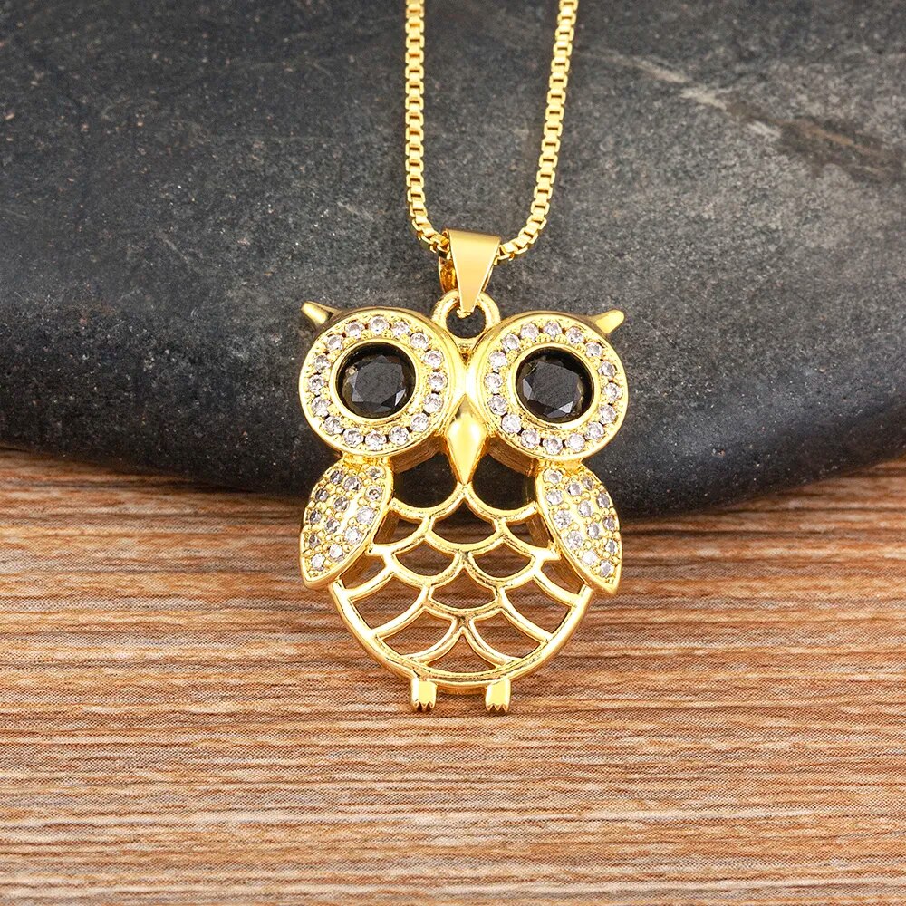 【送料無料】 ペンダント ネックレス フクロウ ゴールド コッパー チェーン カッパー 銅 ハート 鳥 レディース 女性 チャーム かわいい バード ライト 贅...