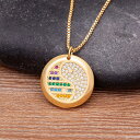 【送料無料】 ペンダント ネックレス ゴールド レディース 女性 メンズ 男性 クラシック ファッション 陰 陽 ゴシップ 太陽 プレート ジルコン ステートメ...