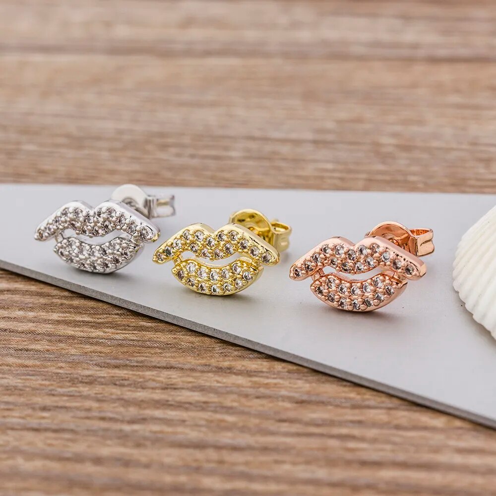 【送料無料】 ピアス プラント 植物 レディース 女性 ハイ 品質 輝く AAA CZ スタッド かわいい 口 形 シェープ ベスト ギフト パーティ 結婚式 ウェディング ブランド デイリー ジュエリー