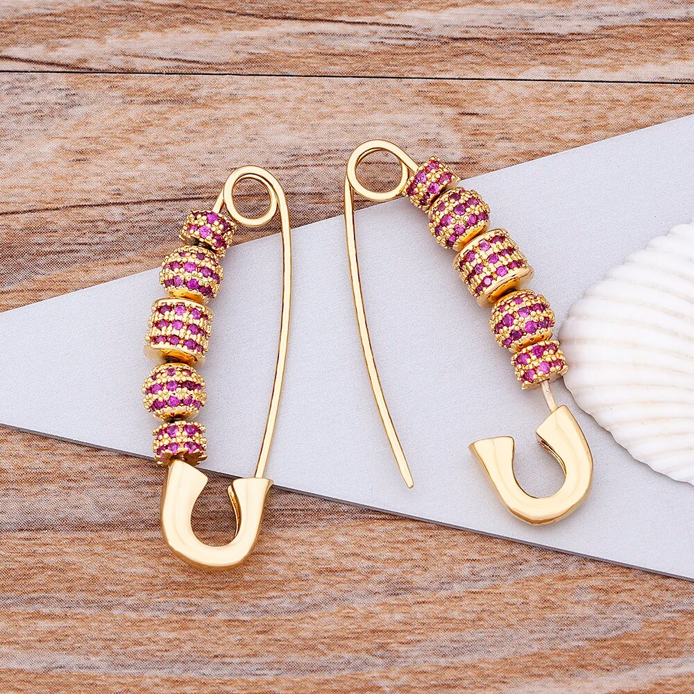 【送料無料】 ペンダント ピアス コッパー カッパー 銅 ドロップ ピンク ビーズ ポール レディース 女性 ホット オリジナル デザイン 贅沢 ジルコン ピン...