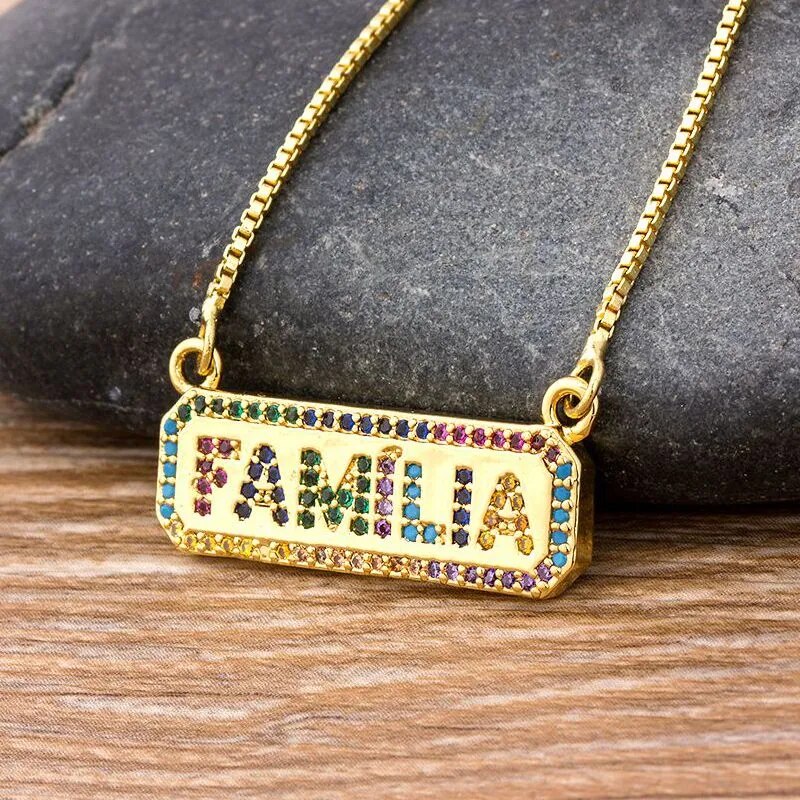 【送料無料】 ペンダント ネックレス ラインストーン コッパー チェーン カッパー 銅 ロング レディース 女性 トップ 品質 CZ 個人的 レター 家族 ファ...