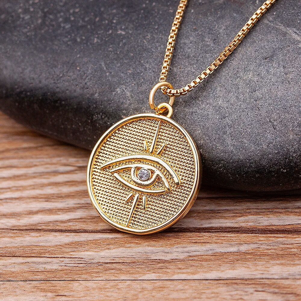 【送料無料】 ペンダント ネックレス ラインストーン ビンテージ チェーン トルコ レディース 女性 ファッション 悪 エビル 目 アイズ ラッキー 鍵 鎖骨 ...